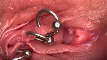 Extreme Close-Up Of My Pierced Clit And Vagina Getting Wet And Potentially Inviting Peeing